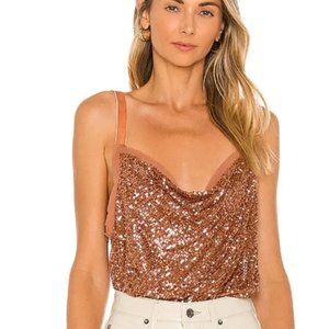Free People Shimmer n' Shine Sequin Bodysuit szS NWT